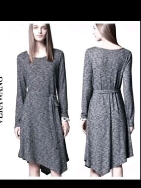 Simply Vera By Vera Wang Gray Asymmetrical Dress Long Sleeve Soft size XL